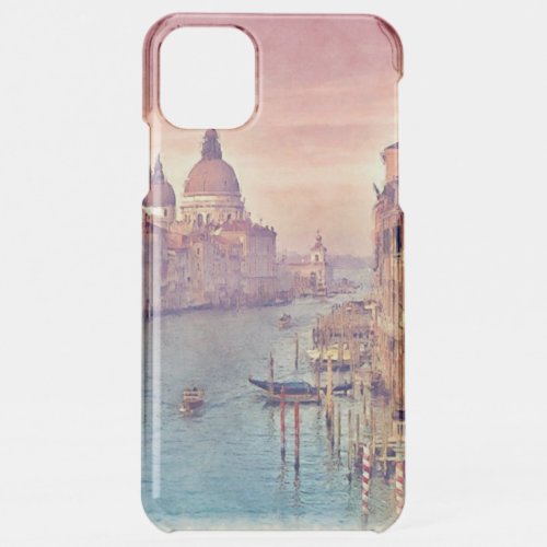 Pastel Pink Blue Venice Canal Grande Watercolor iPhone 11 Pro Max Case