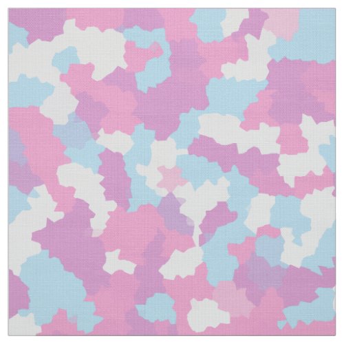 Pastel Pink Blue White Feminine Camouflage Fabric