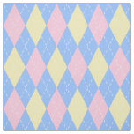Pastel Pink Blue Yellow Argyle Pattern Fabric