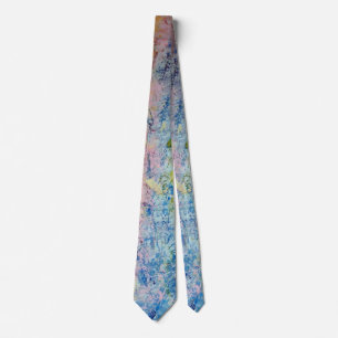 Pastel Pink Blue Yellow Textured Modern Abstract Neck Tie
