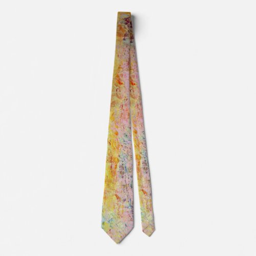 Pastel Pink Blue Yellow Textured Modern Abstract Neck Tie