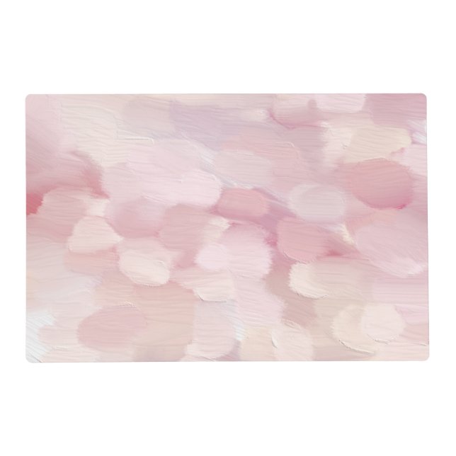 Pastel pink blush abstract painted. Brush stroke Placemat (Front)