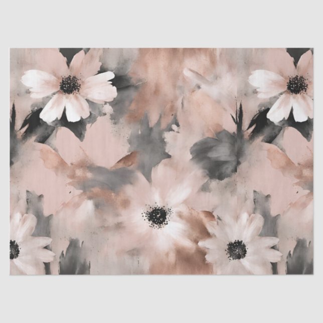 Pastel Pink Blush Daisy Floral Tissue Paper (Front)