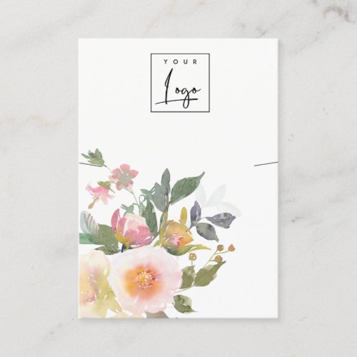 Pastel Pink Blush Floral Bunch Necklace Display Business Card