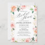 Pastel Pink Blush Rose Floral Bridal Shower Invitation