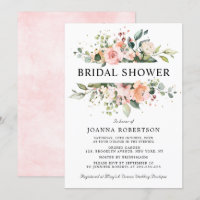 Pastel Pink Blush Rose Floral Bridal Shower