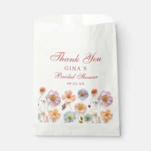 Pastel Pink Bohemian Wildflower Bridal Shower Favor Bag
