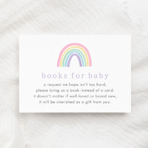 Pastel Pink Boho Rainbow Books For Baby Enclosure Card