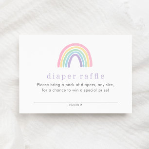 Pastel Pink Boho Rainbow Diaper Raffle Ticket Enclosure Card