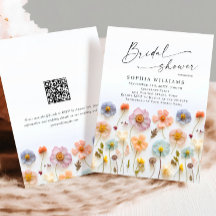 Pastel Pink Boho Wild Flowers Bridal Shower