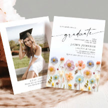 Pastel Pink Boho Wildflower Graduation Party Photo