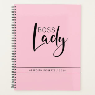 Pastel Pink Boss Lady Logo Personalized Planner
