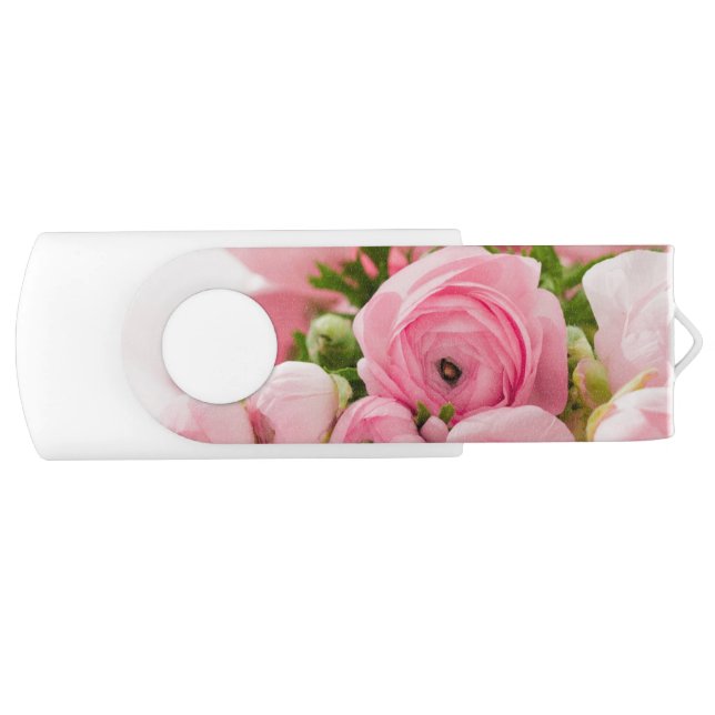 Pastel Pink Bouquet of Flowers Bible Verse Flash Drive (Front)