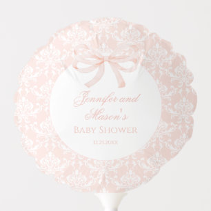Pastel pink bow preppy baby girl shower balloon