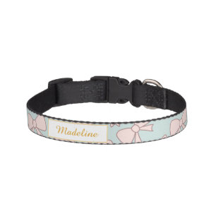 Pastel Pink Bows Pet Collar