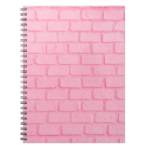 Pastel pink brick background wall texture. pink re notebook