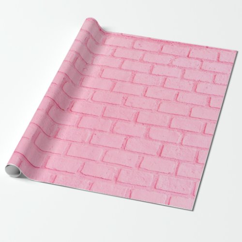 Pastel pink brick background wall texture pink re wrapping paper