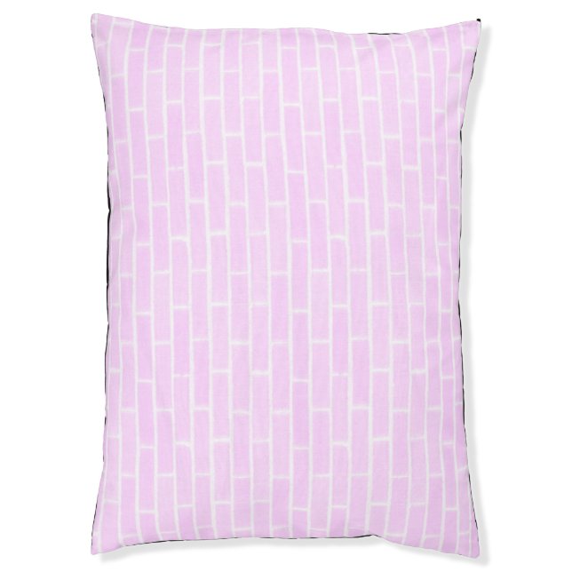 Pastel Pink Bricks Pet Bed (Front Vertical)