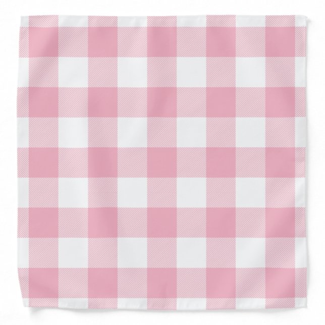 Pastel Pink Buffalo Check Bandana (Front)
