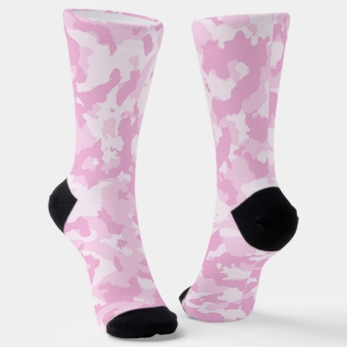 Pastel Pink Camo Camouflage Pattern   Socks