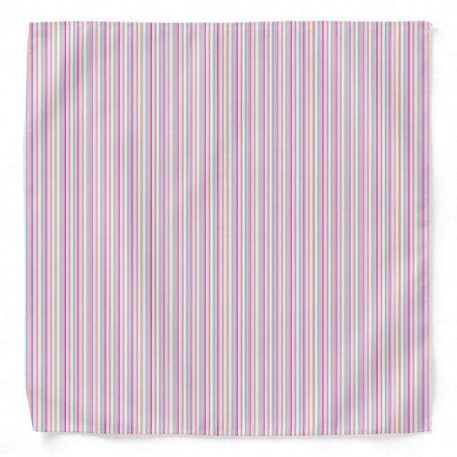 Pastel Pink Candy Stripes Bandana (Front)