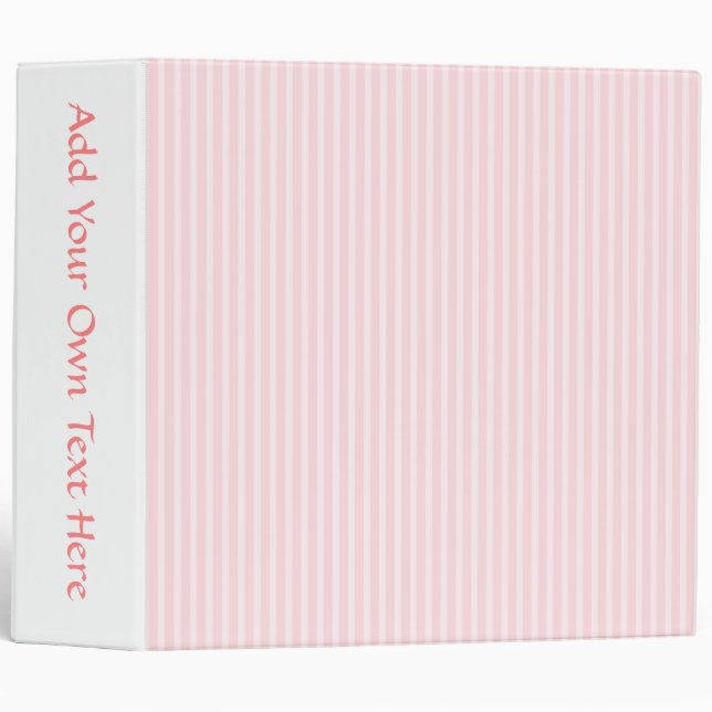 Pastel Pink Candy Stripes. Binder (Front/Spine)