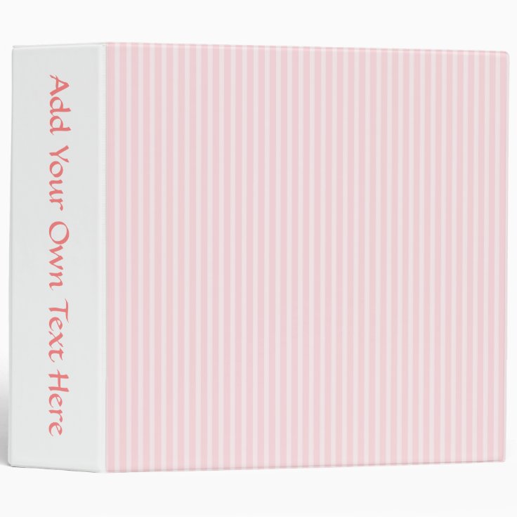 Pastel Pink Candy Stripes. Binder Zazzle