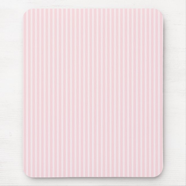 Pastel Pink Candy Stripes. Mouse Pad (Front)