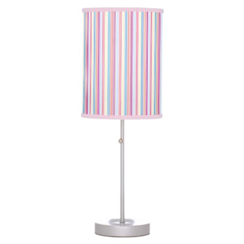 Pastel Pink Candy Stripes Table Lamp