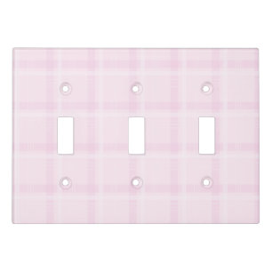 Pastel Pink Checkered Pattern   Soft & Aesthetic  Light Switch Cover
