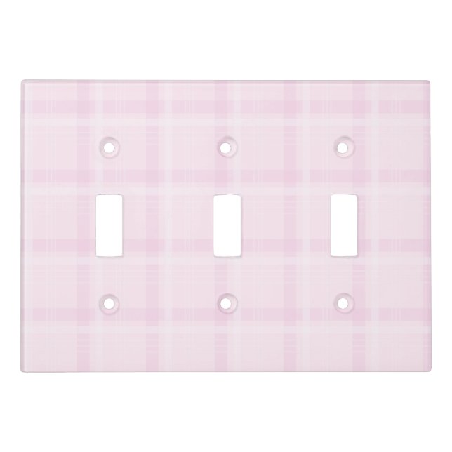 Pastel Pink Checkered Pattern | Soft & Aesthetic  Light Switch Cover (Front)