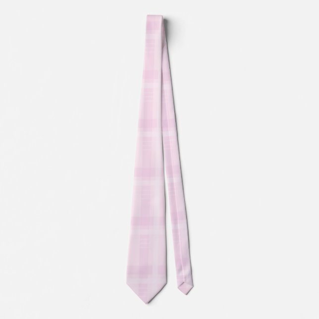 Pastel Pink Checkered Pattern | Soft & Aesthetic  Neck Tie (Front)