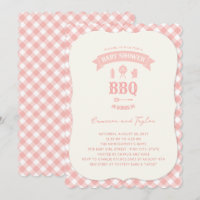 Pastel Pink Checks BBQ Chic Girl Baby Shower Party