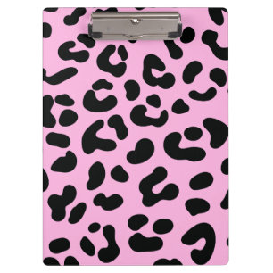 Pastel Pink Cheetah Print Clipboard