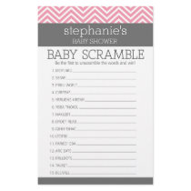 Pastel Pink Chevrons Baby Scramble Shower Game