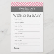 Pastel Pink Chevrons Baby Wishes Shower Game