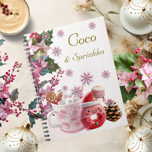 Pastel Pink Christmas Coco & Sprinkles Notebook