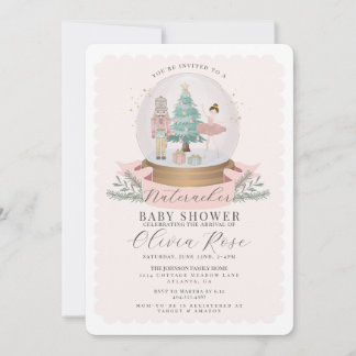 Pastel Pink Christmas Nutcracker girl baby shower