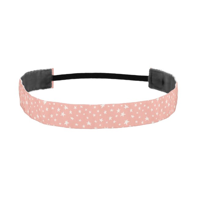 Pastel Pink Christmas twinkle stars Athletic Headband (Front)