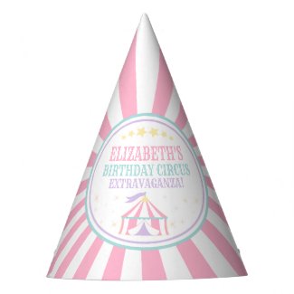Pastel Pink Circus Carnival Birthday Hat