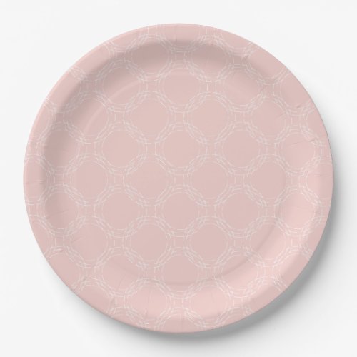 Pastel Pink Cirle Pattern Paper Plates