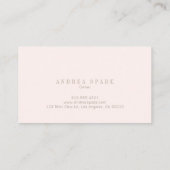 Pastel Pink Classic and Chic Business Card (Back)