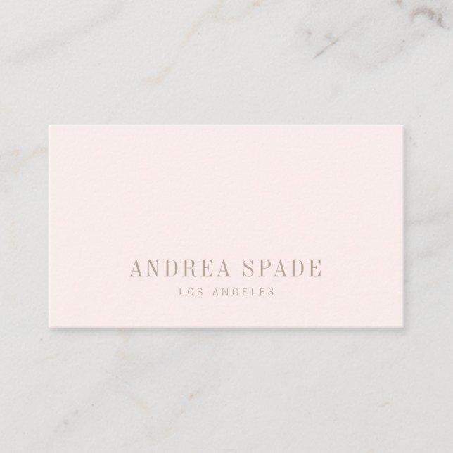 Pastel Pink Classic and Chic Business Card (Front)