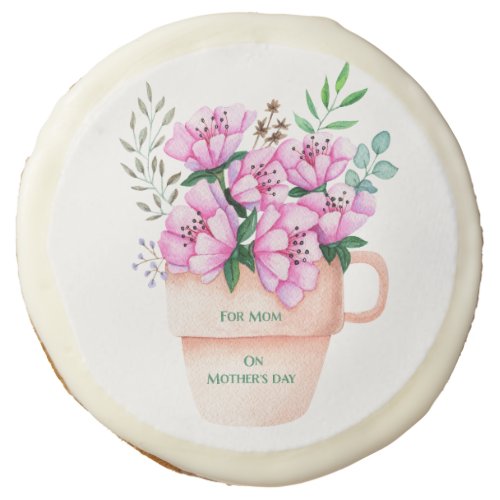Pastel Pink Coffee Cup Mothers Day Sugar Cookie