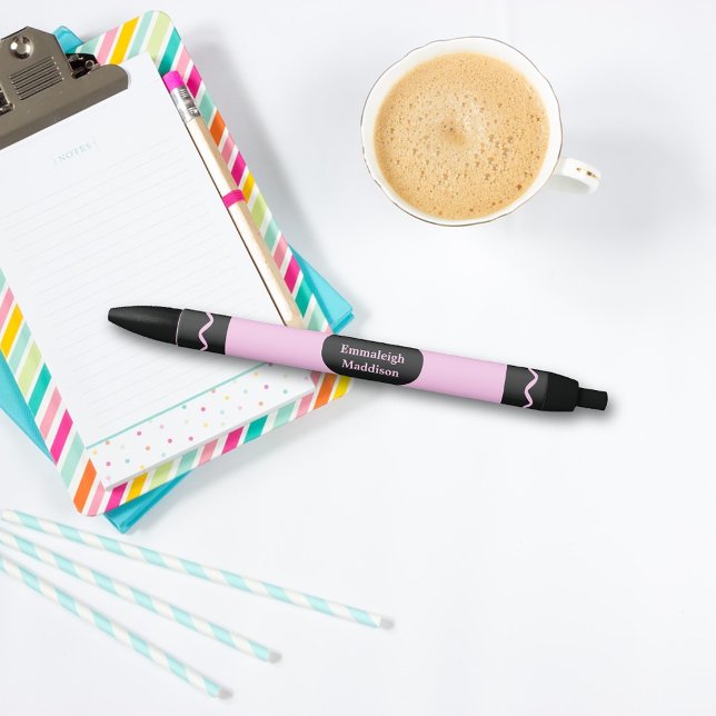 Pastel Pink Color Crayon Wrap Monogram Pen (Creator Uploaded)