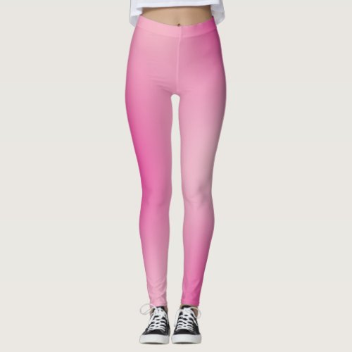 Pastel Pink Colors Abstract Blur Gradient Ombre Leggings