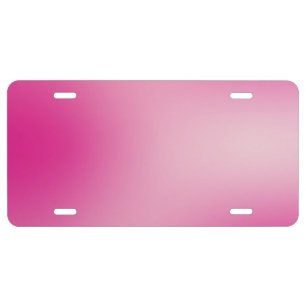 Pastel Pink Colors Abstract Blur Gradient Ombre License Plate