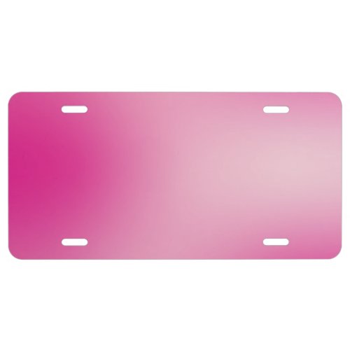 Pastel Pink Colors Abstract Blur Gradient Ombre License Plate