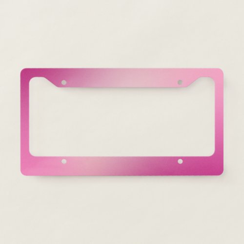 Pastel Pink Colors Abstract Blur Gradient Ombre License Plate Frame