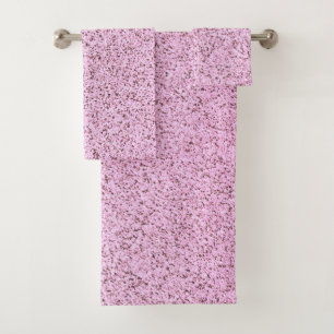 Pastel Pink Concrete Texture Bath Towel Set